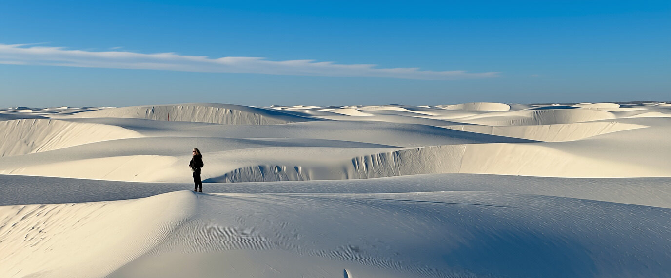 Amy at White Sands National Park, New Mexico — Yay Go Travels.